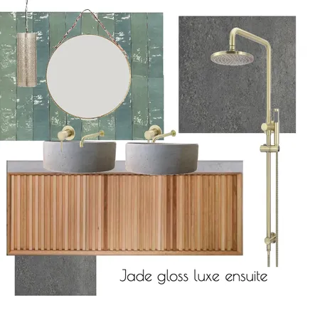 jade gloss gold ensuite Interior Design Mood Board by sarahsnowchic on Style Sourcebook