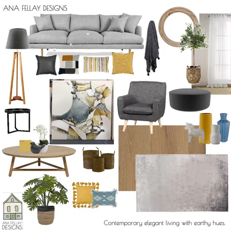 AL Mustard Living Interior Design Mood Board by Ana Fellay on Style Sourcebook