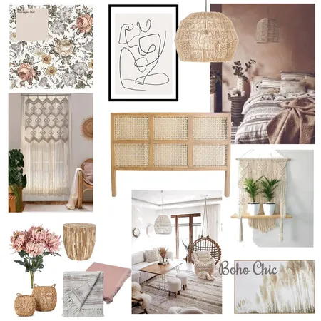 Boho Chic Dusty pink Interior Design Mood Board by Linda Harris on Style Sourcebook