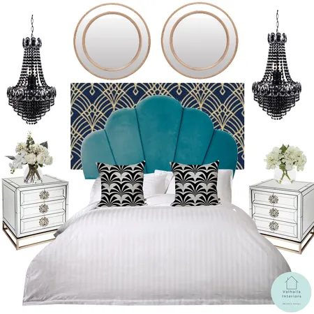 art deco bedroom Interior Design Mood Board by Valhalla Interiors on Style Sourcebook