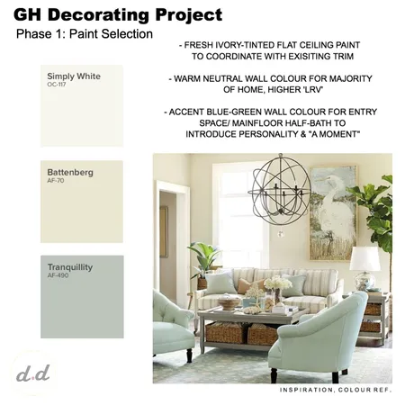 GH Decorating Project - Ph.1 Paint Selection Interior Design Mood Board by dieci.design on Style Sourcebook