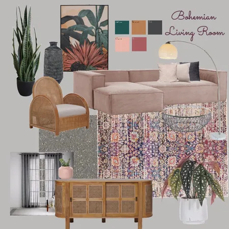 Bohemian Living Room Interior Design Mood Board by Fri_Lina on Style Sourcebook