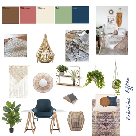 Boho Chic - Home Office - Final Interior Design Mood Board by Emani Hamouda on Style Sourcebook