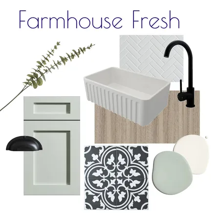 Farmhouse Fresh Flatlay Kitchen Interior Design Mood Board by Kohesive on Style Sourcebook