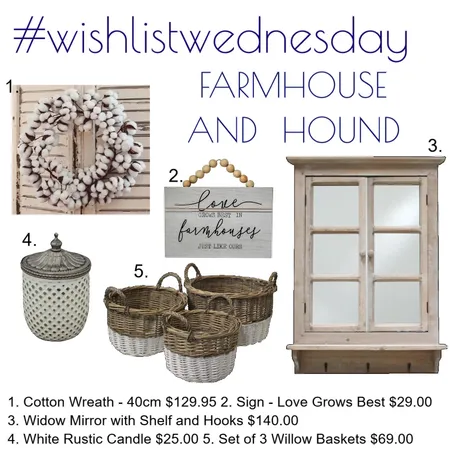 Wishlist Wednesday Farmhouse and Hound Interior Design Mood Board by Kohesive on Style Sourcebook