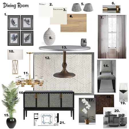 Dining Room Sample Board Interior Design Mood Board by Seals Properties, LLC on Style Sourcebook