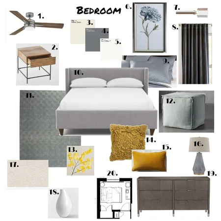 Module 9 Bedroom Sample Board Interior Design Mood Board by Seals Properties, LLC on Style Sourcebook