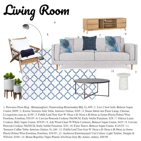 Living Room Interior Design Mood Board by kathryn@jtomkins.com on Style Sourcebook