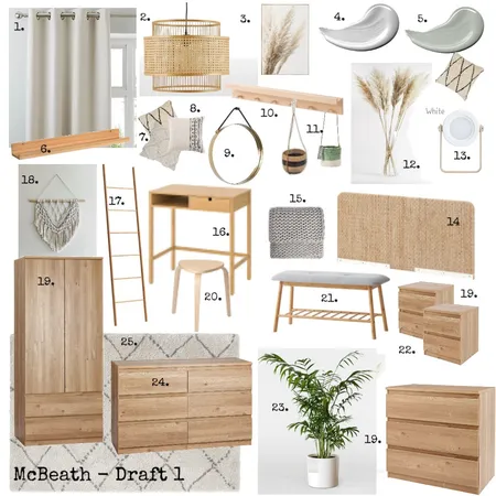 Janie's Bedroom - Final with numbers Interior Design Mood Board by Jacko1979 on Style Sourcebook