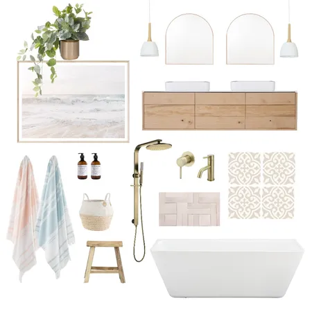 Coastal Boho Bathroom Interior Design Mood Board by sammy7899 on Style Sourcebook