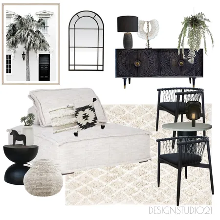 Monochrome boho vibes Interior Design Mood Board by DesignSudio21 on Style Sourcebook