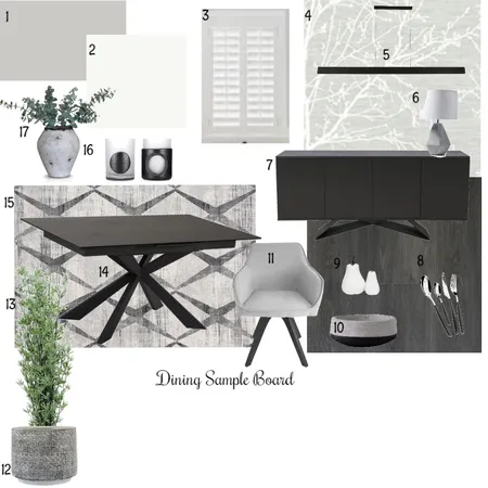 Achromatic Dining Interior Design Mood Board by Style by Sisters on Style Sourcebook