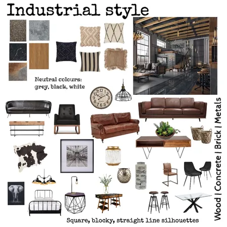 Industrial Style Interior Design Mood Board by Johnna Ehmke on Style Sourcebook