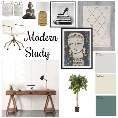 Modern Study Interior Design Mood Board by Taghanlawrence on Style Sourcebook