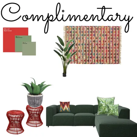 Complementary Red and Green Interior Design Mood Board by AubreeFicklin on Style Sourcebook