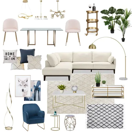 Living + Dining 2 Interior Design Mood Board by Carolina Nunes on Style Sourcebook