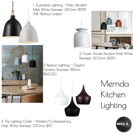 Mernda Kitchen Lighting Interior Design Mood Board by MISS G Interiors on Style Sourcebook