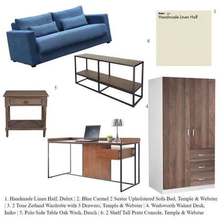 Sam $ Jessica - Guest Room Interior Design Mood Board by Barbara Bello on Style Sourcebook