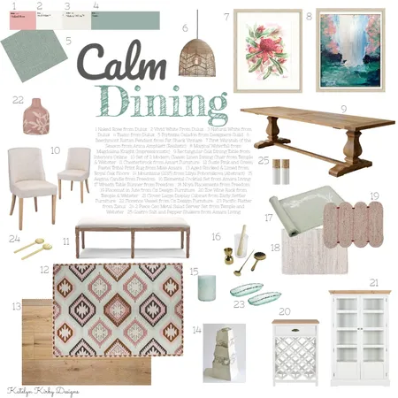 Calm Dining Interior Design Mood Board by Katelyn Kirby Interior Design on Style Sourcebook