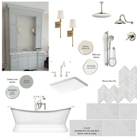 Snell Master Bath Interior Design Mood Board by Payton on Style Sourcebook