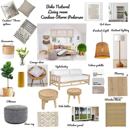 Candace Podersoo Boho Natural living style Interior Design Mood Board by Candace- Storm on Style Sourcebook