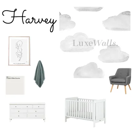 Harvey's Room option 1 Interior Design Mood Board by AmyFennell on Style Sourcebook