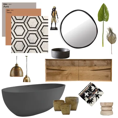 Tribal Luxe Bathroom Interior Design Mood Board by Rhiannon on Style Sourcebook