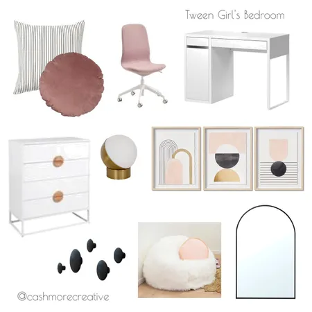 Tween Girl's Bedroom Interior Design Mood Board by cashmorecreative on Style Sourcebook