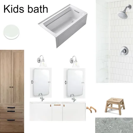 Kids bath stacked subway with terazzo Interior Design Mood Board by knadamsfranklin on Style Sourcebook