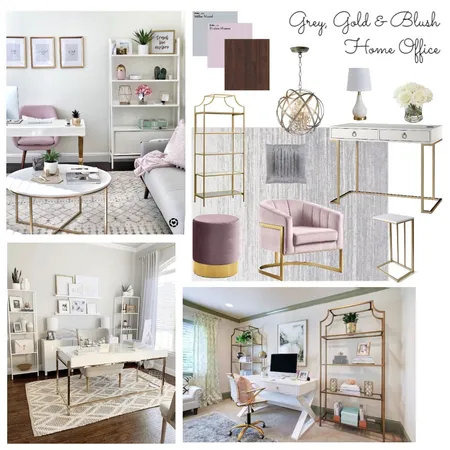 Fiverr - Home Office blush, grey & gold Interior Design Mood Board by rachweaver21 on Style Sourcebook