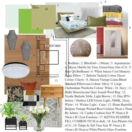 Guest bed Interior Design Mood Board by satishbajirao on Style Sourcebook