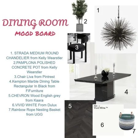 Dining Room Interior Design Mood Board by Ajitha Jasti on Style Sourcebook