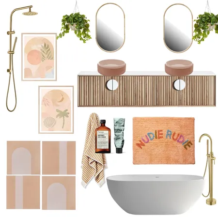 Soft Peach Bathroom Interior Design Mood Board by Eliza Grace Interiors on Style Sourcebook