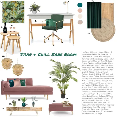 Study and Chile Zone Room Interior Design Mood Board by YasmiArtDesign on Style Sourcebook