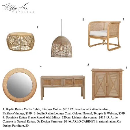 rattan selection Interior Design Mood Board by Kelly on Style Sourcebook