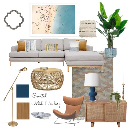 Coastal Mid-Century Modern Interior Design Mood Board by Jess Lazell on Style Sourcebook