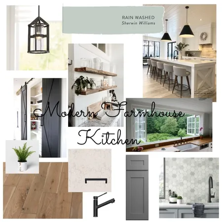 Modern Farmhouse Kitchen Interior Design Mood Board by skirchner on Style Sourcebook