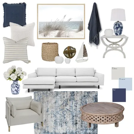 Hamptons Living Room Interior Design Mood Board by meganmcguinness on Style Sourcebook