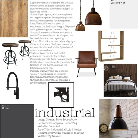 Industrial Interior Design Mood Board by Luisa Spina on Style Sourcebook