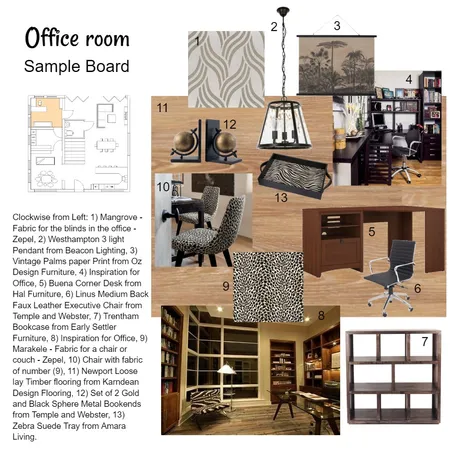 Office Room Interior Design Mood Board by Michelle Baker on Style Sourcebook