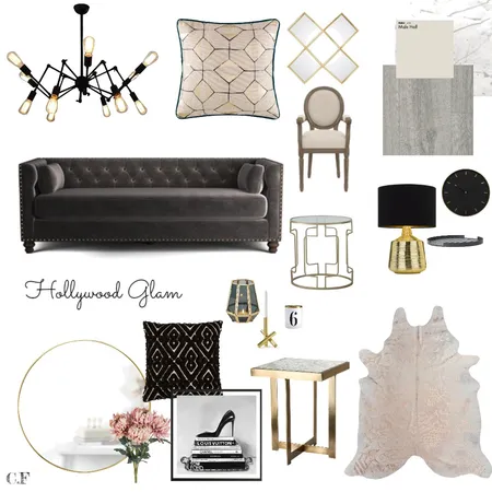 Hollywood glam Interior Design Mood Board by formosd on Style Sourcebook