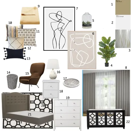 master bedroom Interior Design Mood Board by Zaileen on Style Sourcebook