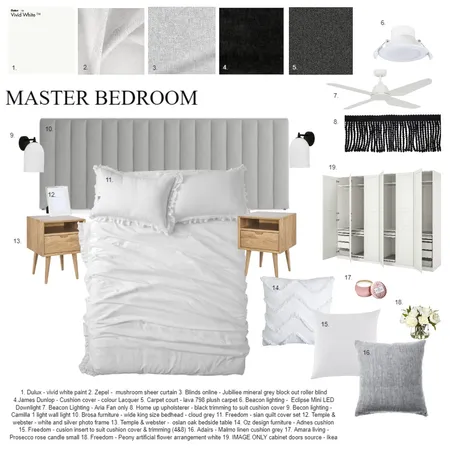 module 9 - master bedroom sample board Interior Design Mood Board by Shaecarratello on Style Sourcebook