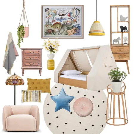 Vintage Adventure Bedroom Interior Design Mood Board by Studio Cloche on Style Sourcebook