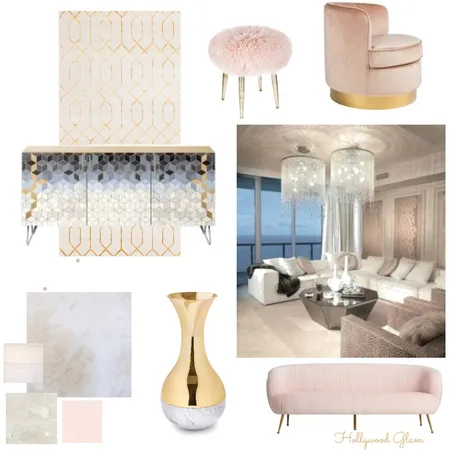 Hollywood Glam Interior Design Mood Board by Sima Goldberg on Style Sourcebook