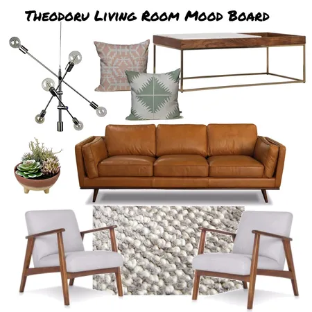 Theodoru Living Room Mid Century Interior Design Mood Board by marie on Style Sourcebook