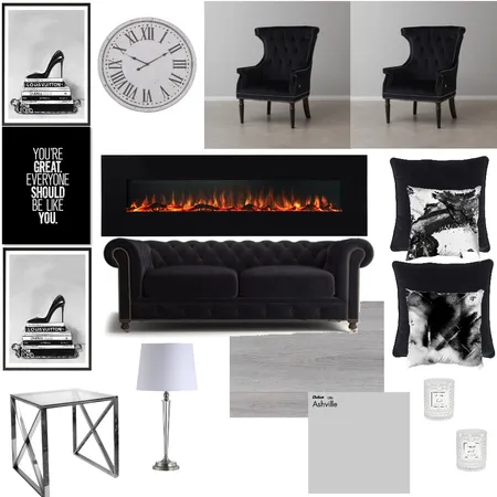 Living Room Black and White2 Interior Design Mood Board by aperch on Style Sourcebook