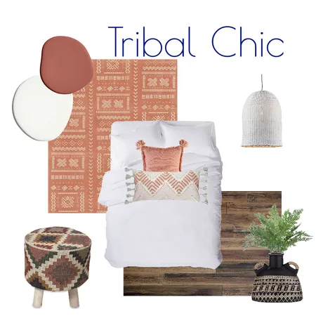 Tribal Chic Bedroom Flatlay Interior Design Mood Board by Kohesive on Style Sourcebook