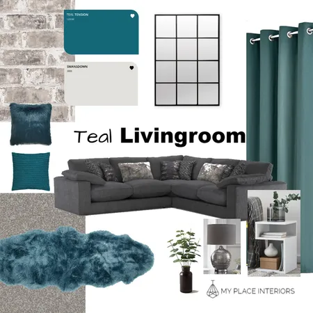 Teal Livingoom Interior Design Mood Board by LucyMcCann on Style Sourcebook