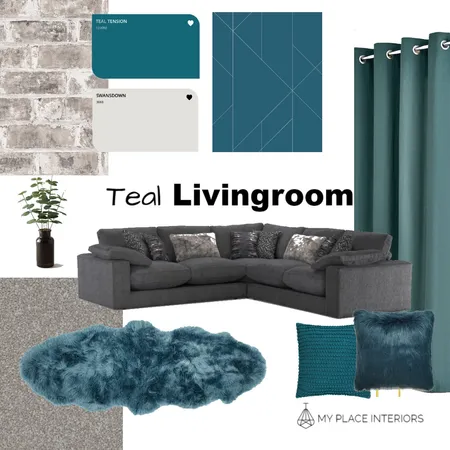 Teal Livingoom Interior Design Mood Board by LucyMcCann on Style Sourcebook